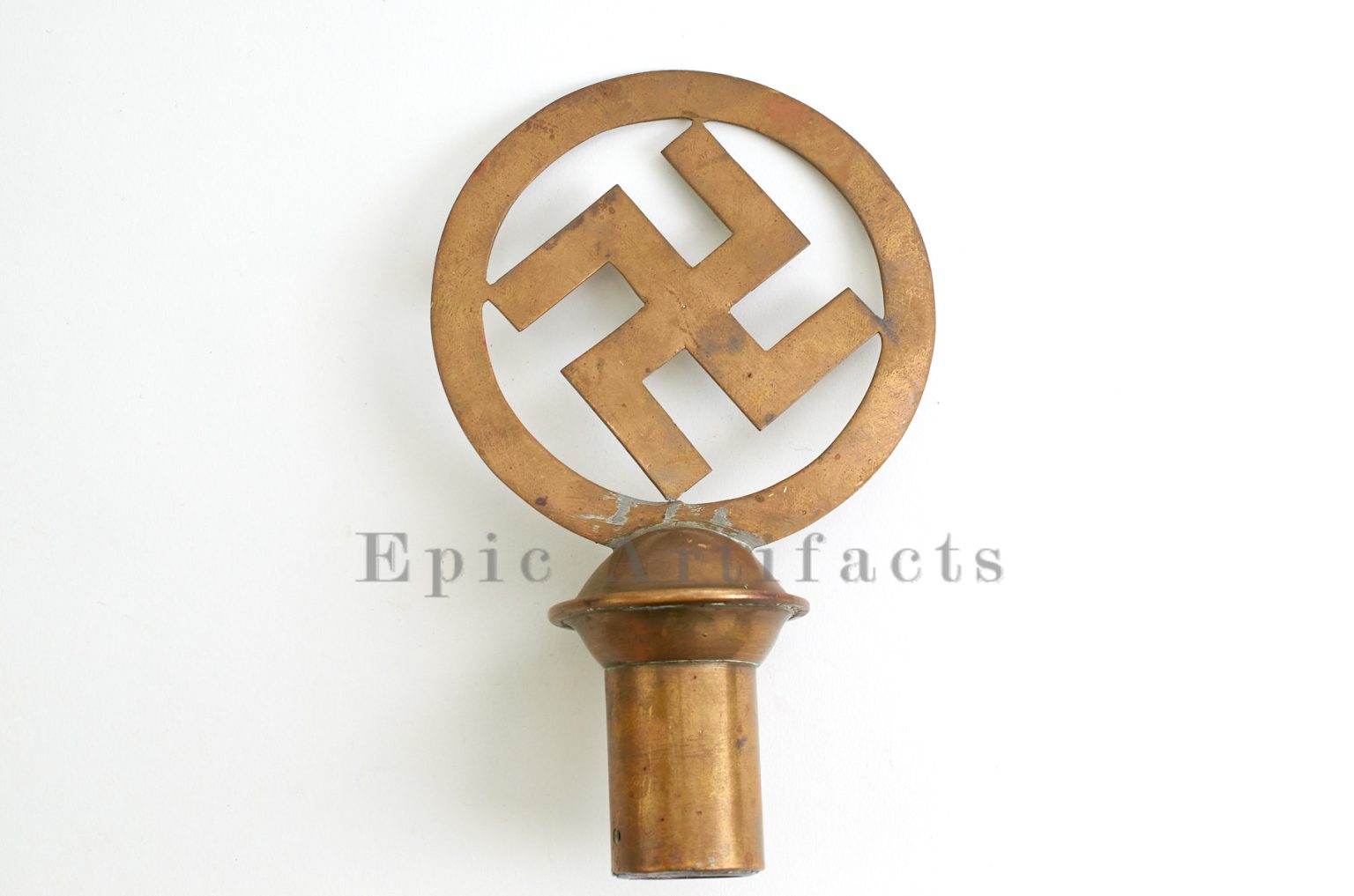 Original German Brass NSDAP Pole Top - Exc Condition