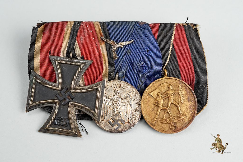 Three Place WW2 Medal Bar - Epic Artifacts - German WW2