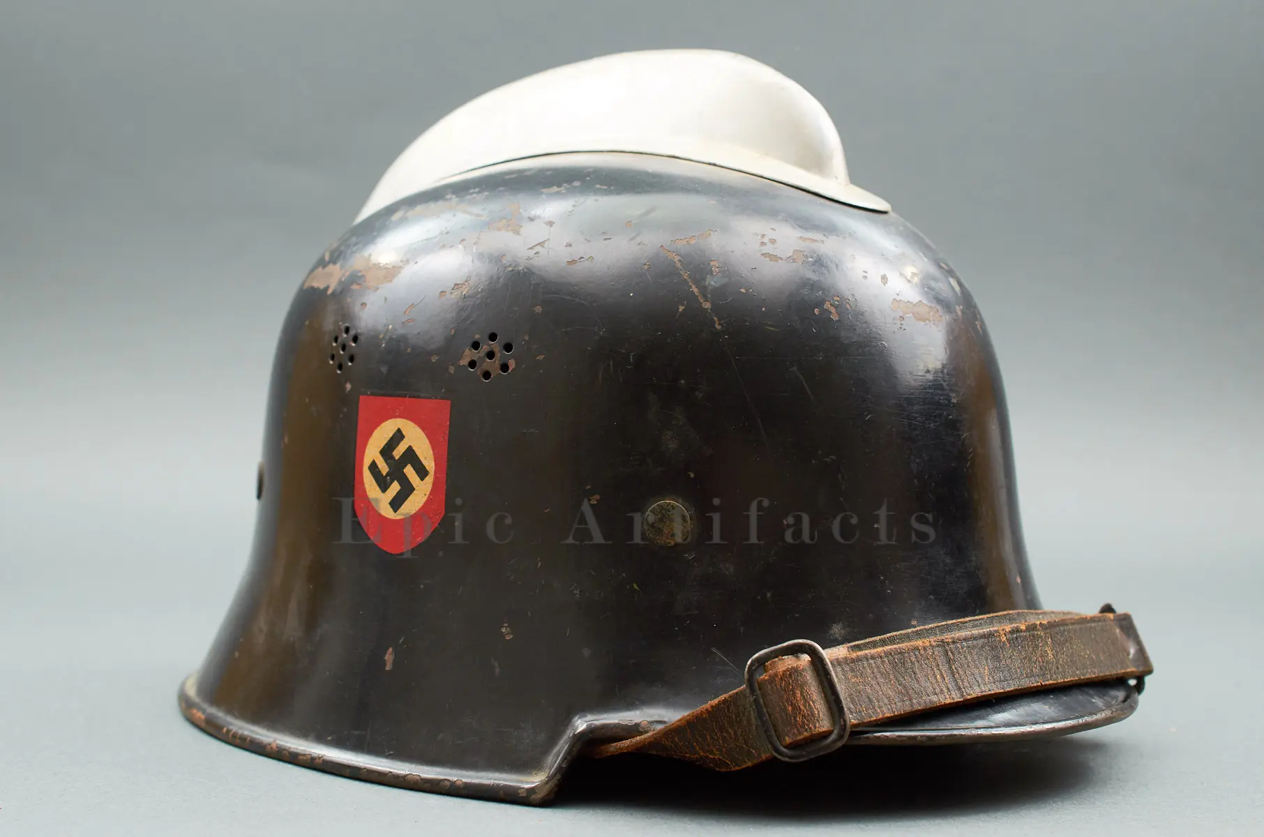 German Fireman's Helmet with Comb - Epic Artifacts