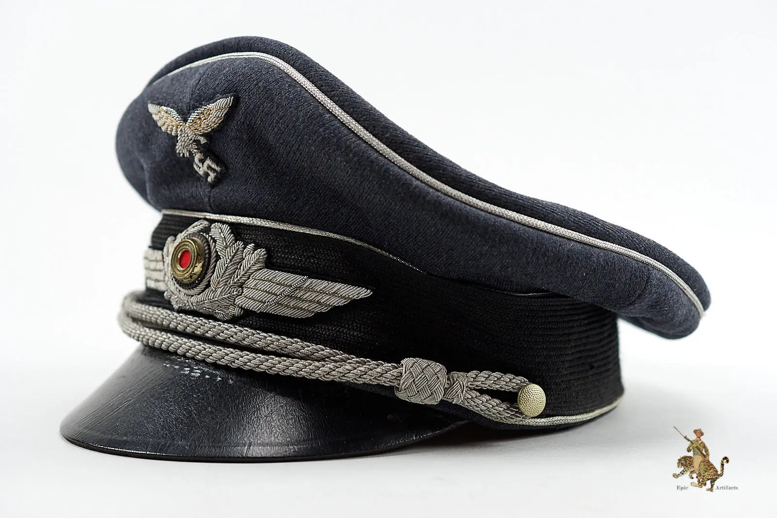 ドイツ軍　luftwaffe ホスピタル　プリズナー　ビンテージ Luftwaffe Crusher Cap - Epic Artifacts - Original German WWII
