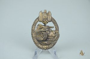 Nickel Silver GWL Panzer Assault Badge in Bronze