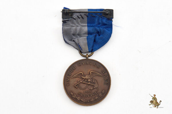 Civil War US Navy Service Medal Boxed - Rim Marked 350 - Image 3