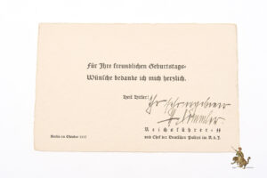 Heinrich Himmler Signed Personal