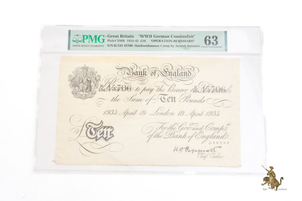 WWII German Operation Bernhard Counterfeit £10 Note - Image 3