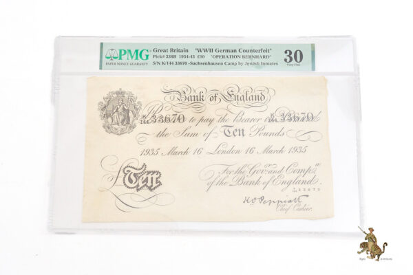 WWII German Operation Bernhard Counterfeit £10 Note - Image 3