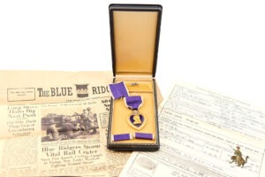 WWII Cased Purple Heart - Discharge Papers