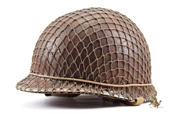 WWII U.S. M1 Front Seam Swivel Bale Helmet with Netting