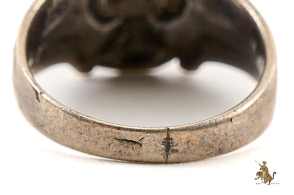 Private Purchase Totenkopf Skull Ring with Red Eyes - Image 4