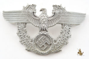 Police Shako Eagle Front Plate Marked C.T.D.