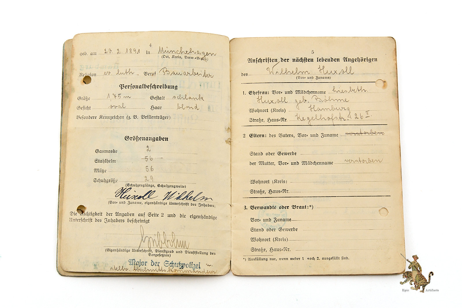 Luftschutz Dienstbuch - Air Raid Protection Service Book - Image 4