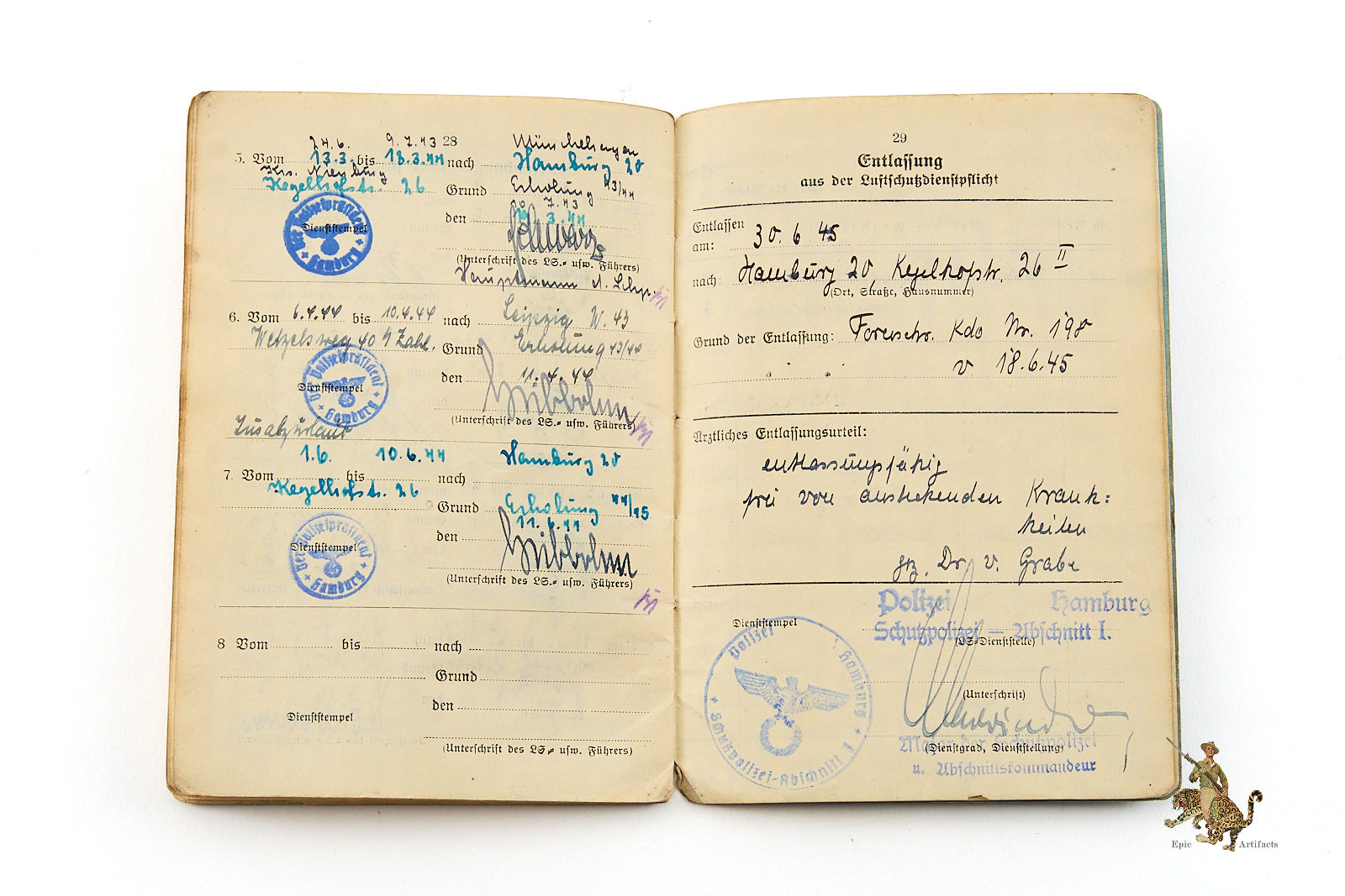 Luftschutz Dienstbuch - Air Raid Protection Service Book - Image 8